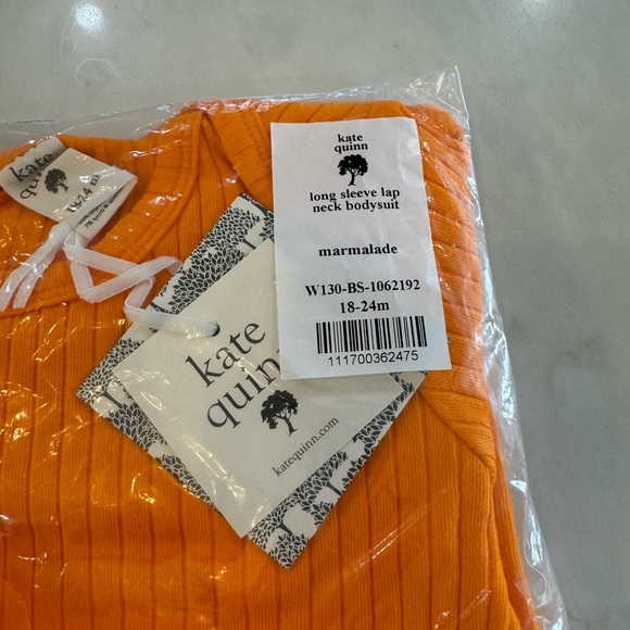 NWT Kate Quinn Marmalade Orange Ribbed Long Sleeve Bodysuit and Panda Pant - Picture 4 of 6
